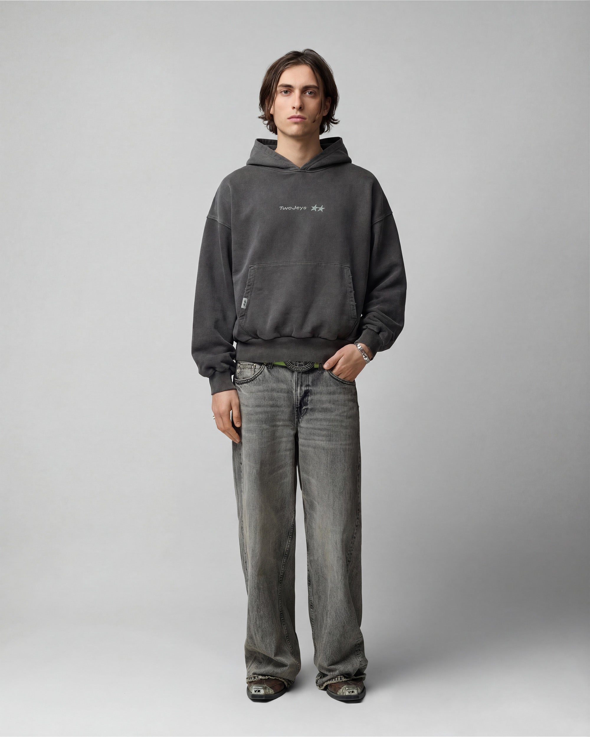 TwoJeys pigment dyed blue icon フーディー Pigment Dyed Blue Icon Hoodie – Twojeys