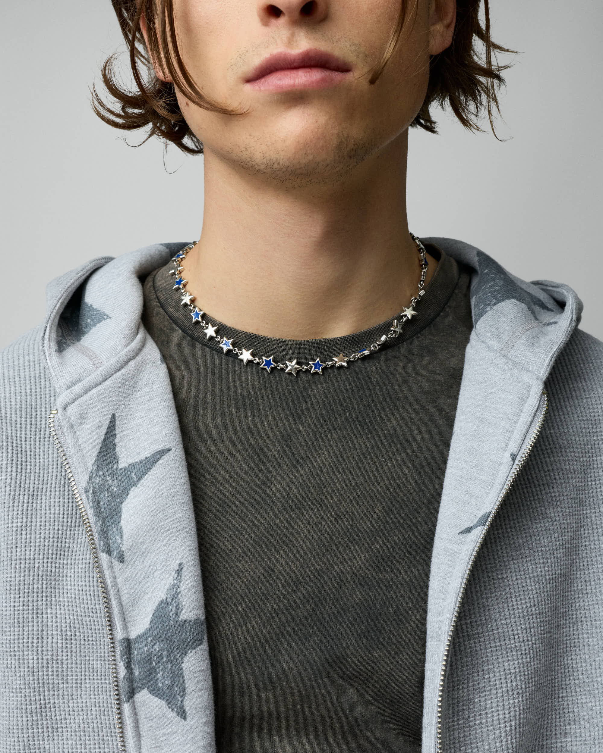 All Over Reversible Full-zip Grey Melange