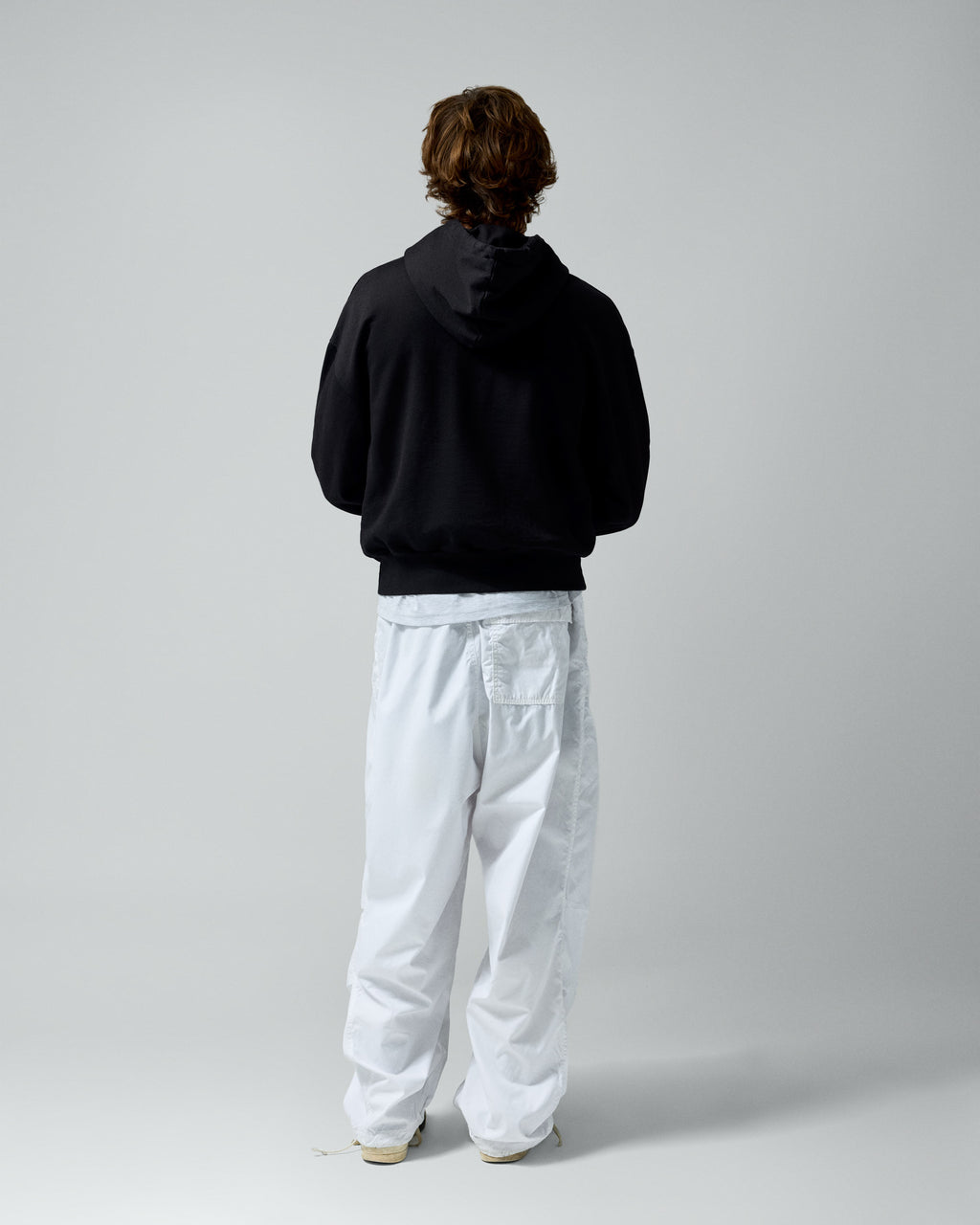 Framed Logo Hoodie Black – worn by model