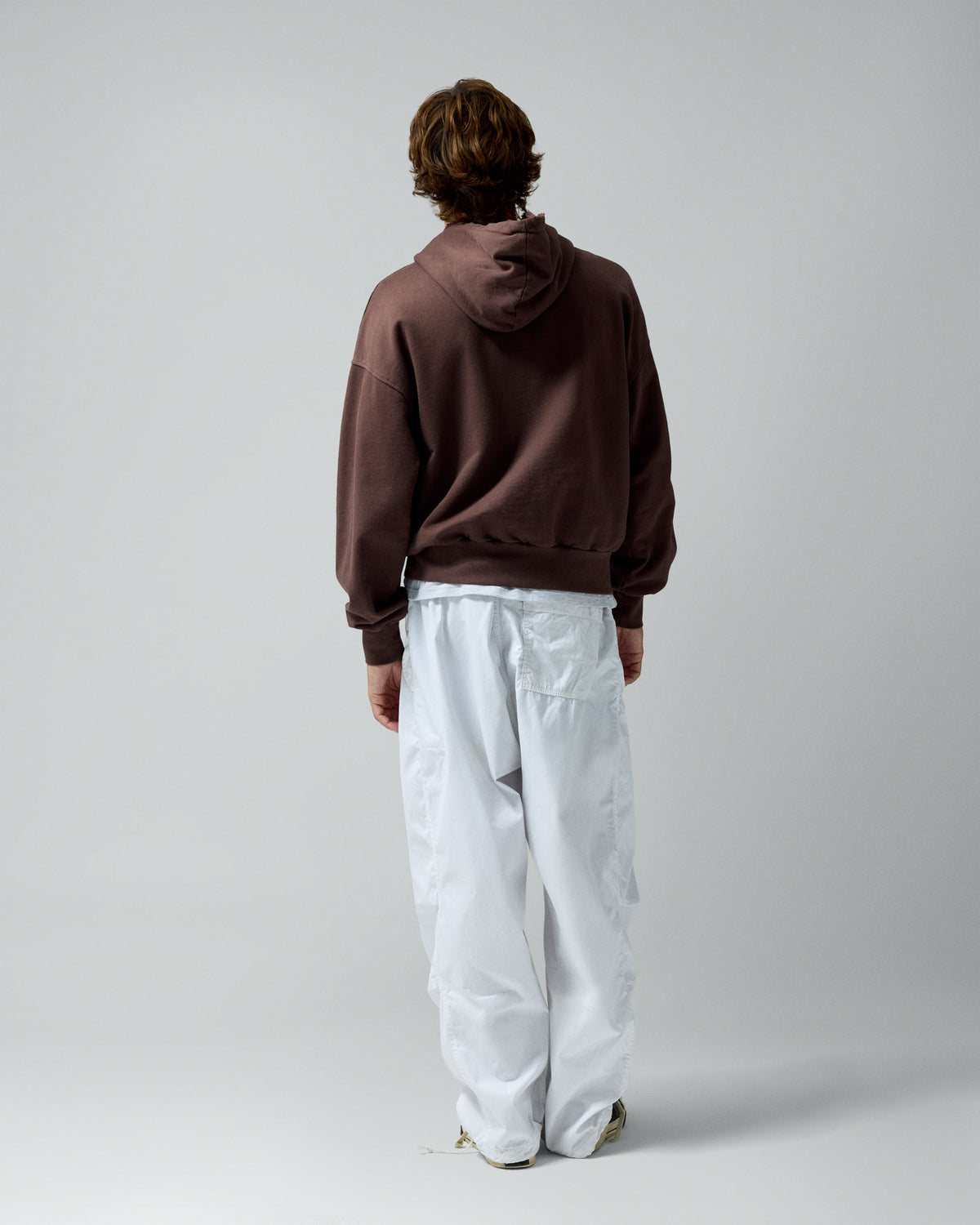 Framed Logo Hoodie Brown – worn by model
