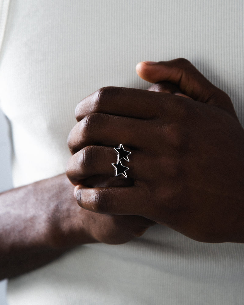 Icon Black Enameled Single Ring