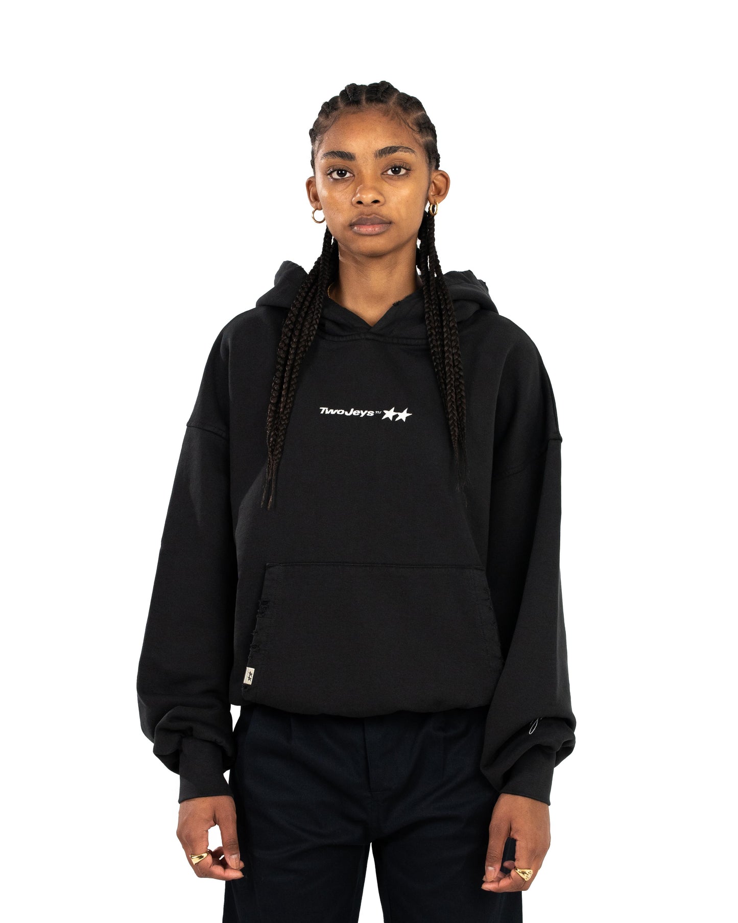 Icon Washed Black Hoodie