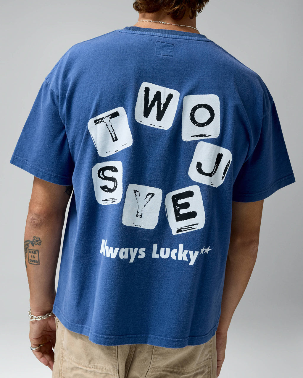 Dice Tee Blue – worn by model