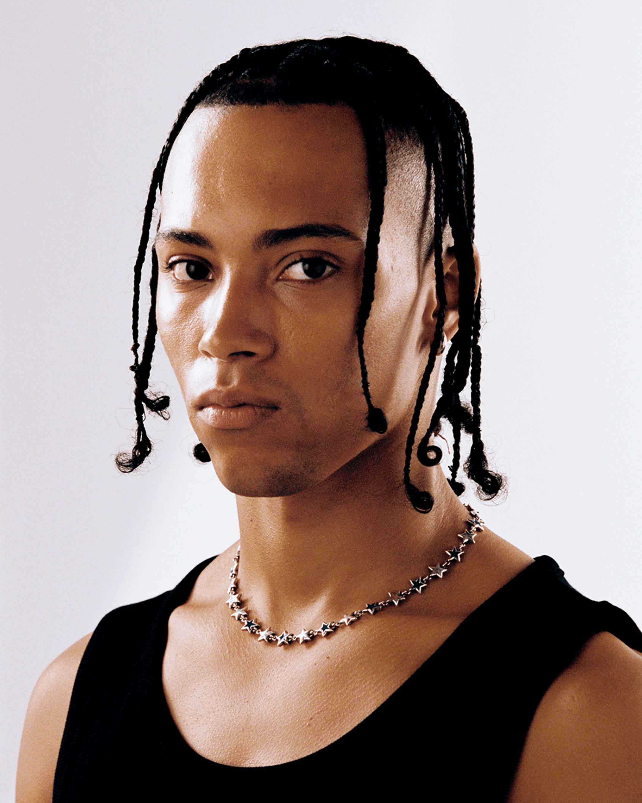 Black Enameled Stars Necklace