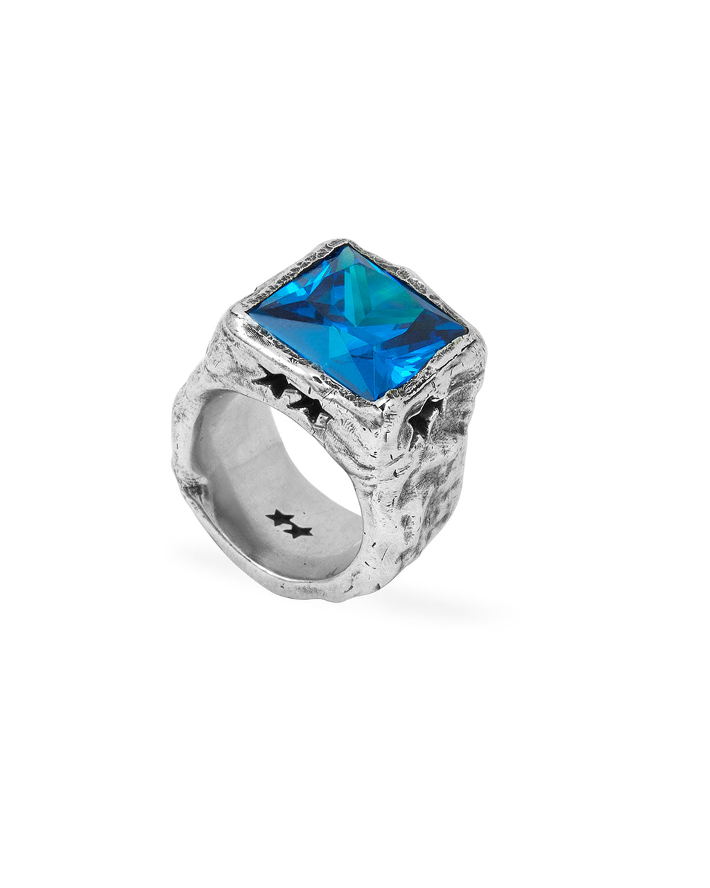 Anillo Stone Stamp Azul
