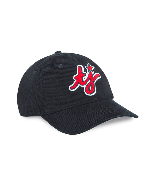 TJ Initials Corduroy Black Cap