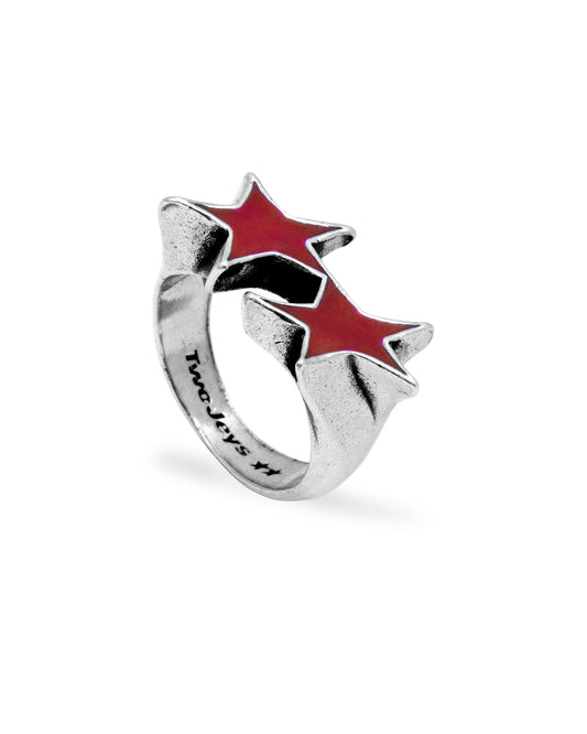 Icon Red Enameled Single Ring