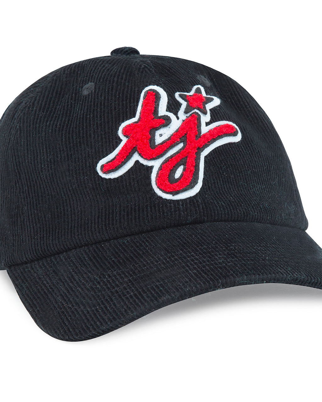TJ Initials Corduroy Black Cap