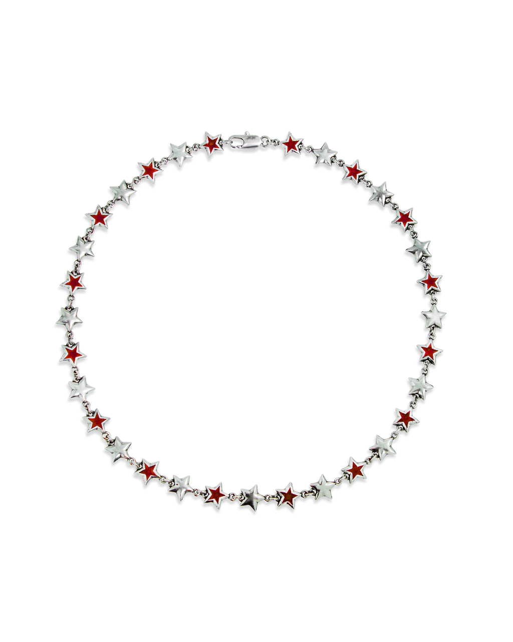 Collier Enameled Stars Rouge