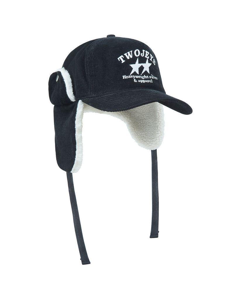 Heavy Silver Black Earflap