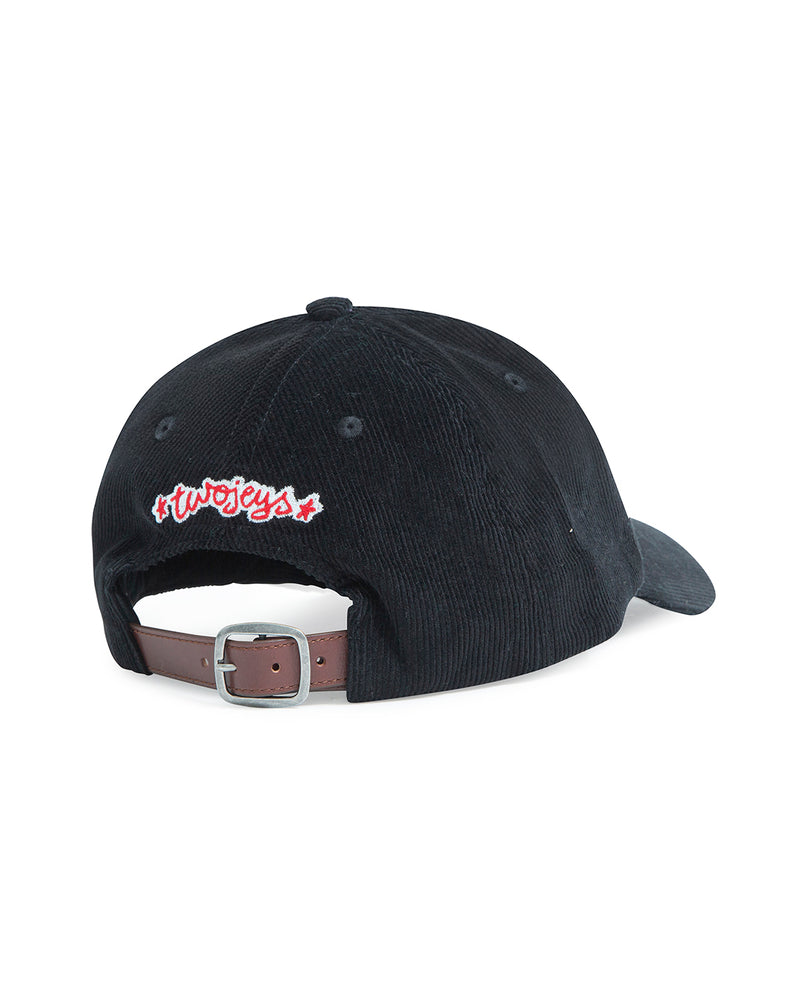 TJ Initials Corduroy Black Cap