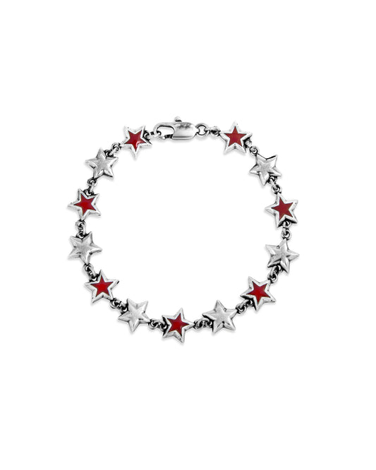 Bracelet Rouge Émaillé Stars