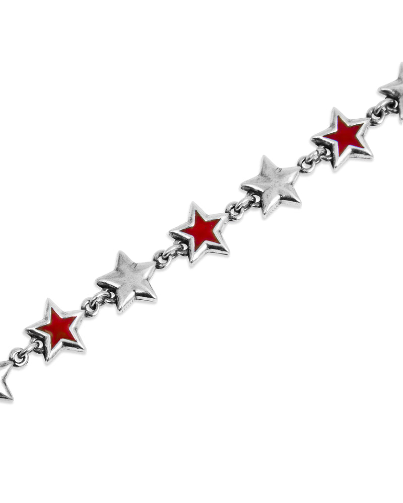 Red Enameled Stars Bracelet