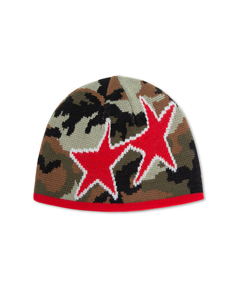 Reversible Icon Camo/Red Beanie