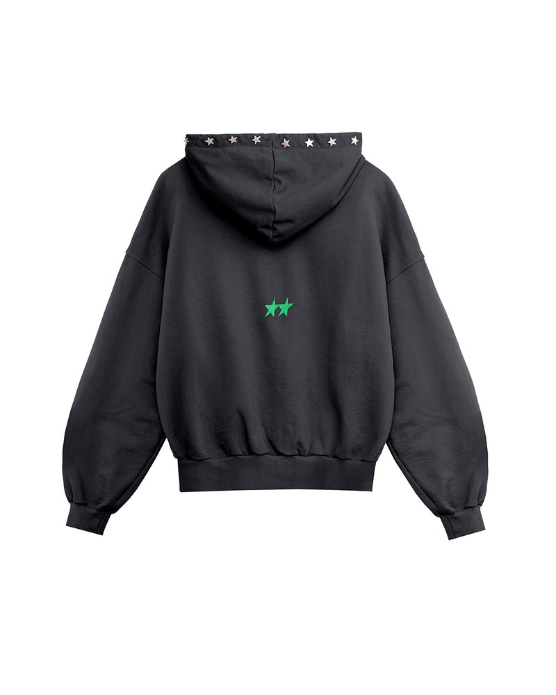 Stars Studded Coal Hoodie