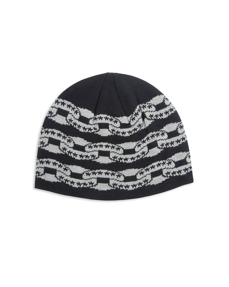 Black Icon Chain Beanie