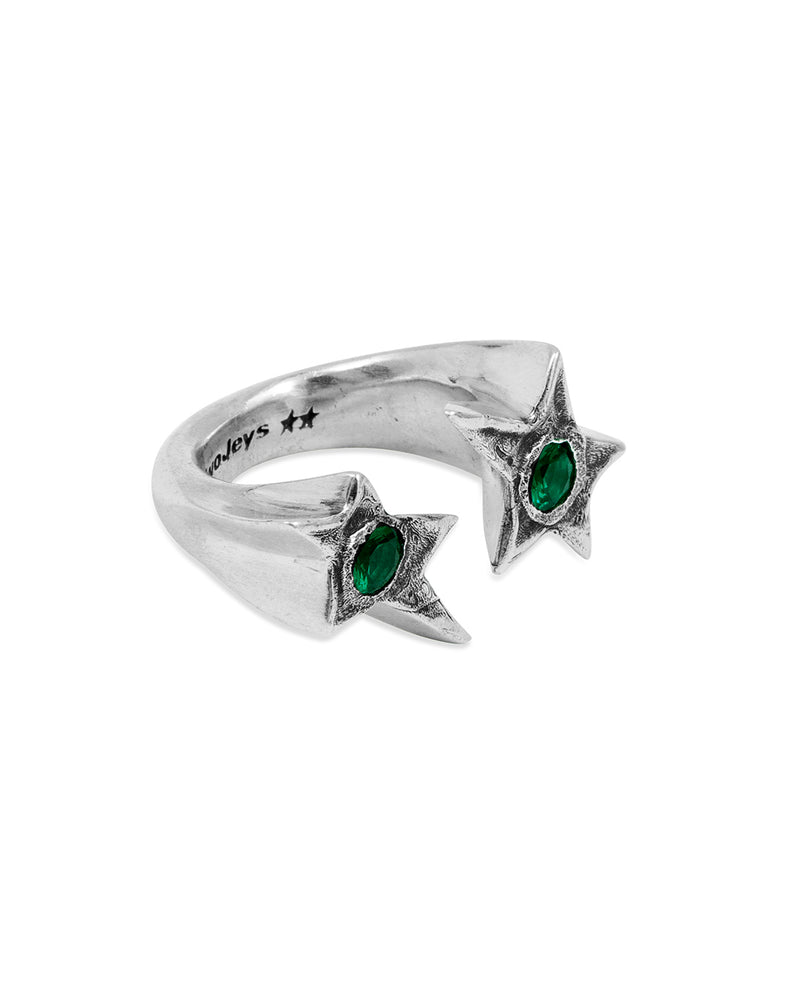 Anillo Two Stone Verde