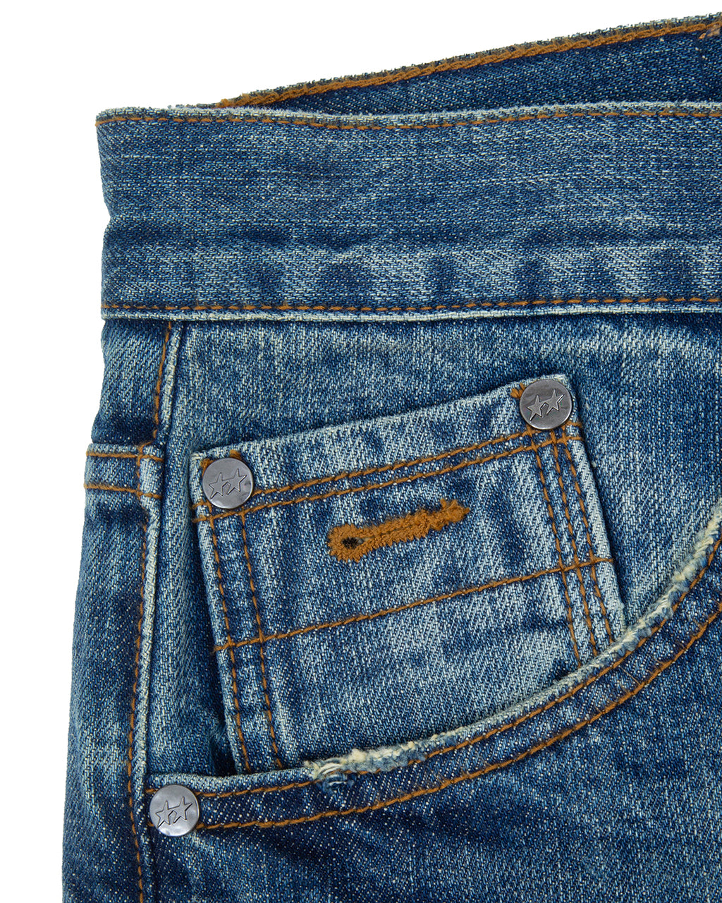 Straight Medium Wash Denim Pants – detalle