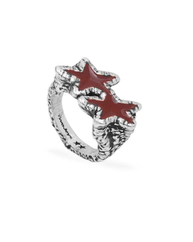 Red Melted Stars Ring