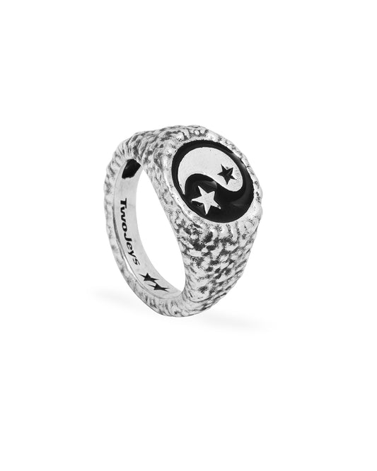 Enameled Yin Yang Ring