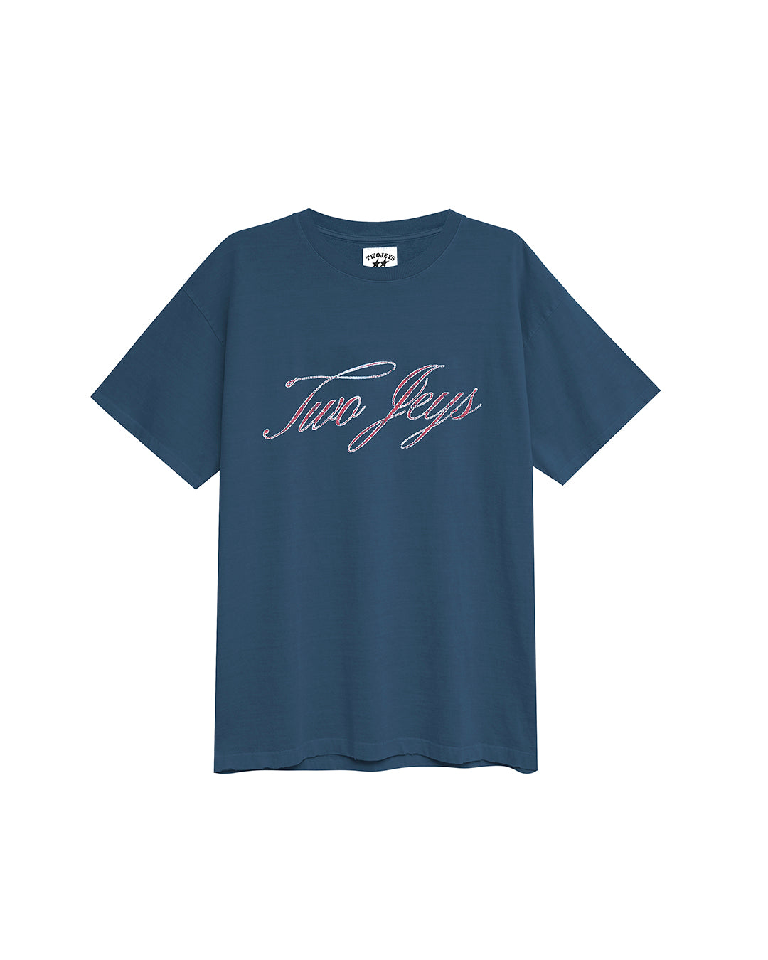 Scripted Blue E Twojeys Blue Scripted Tee