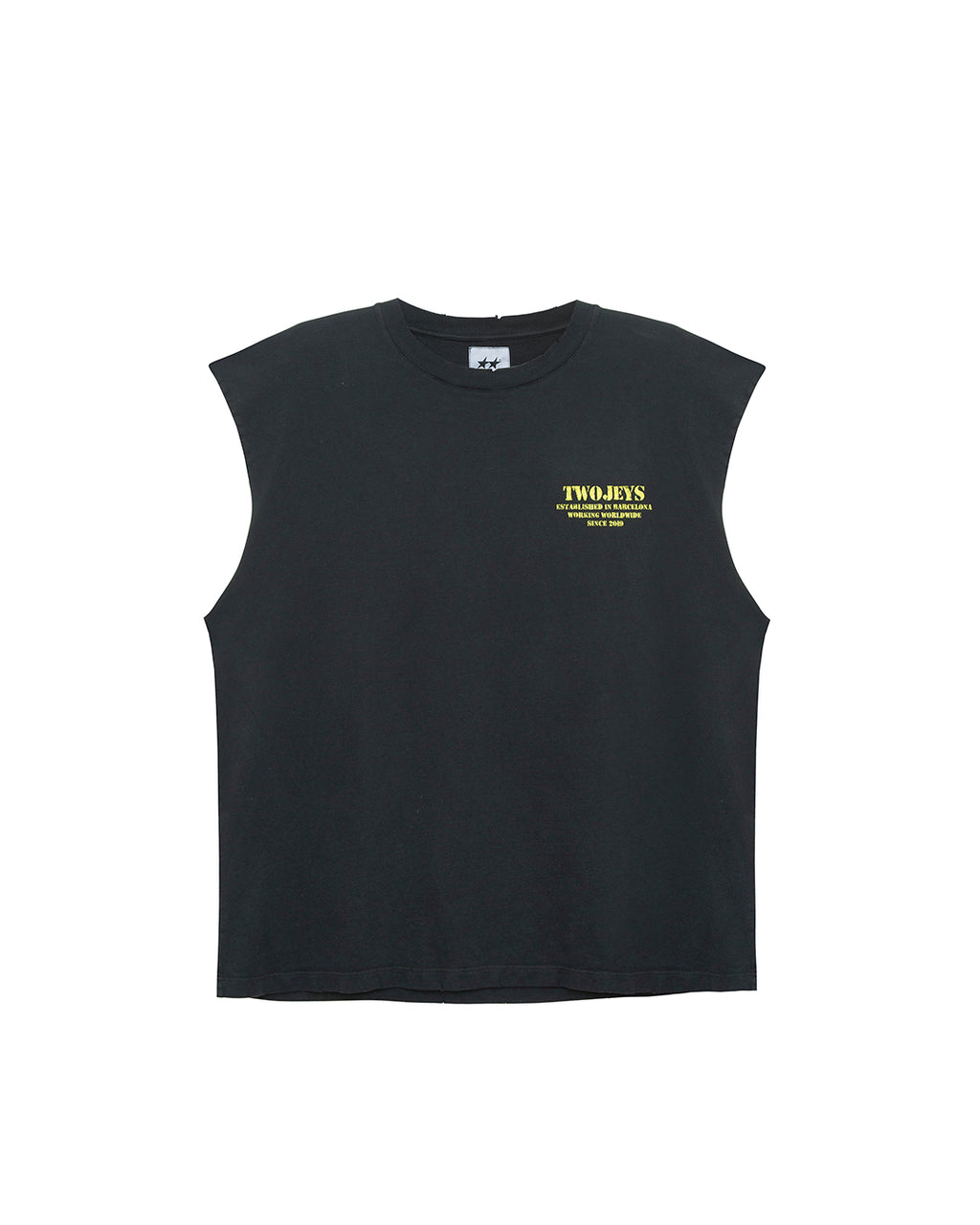 Heavyweight Silver Black Sleeveless