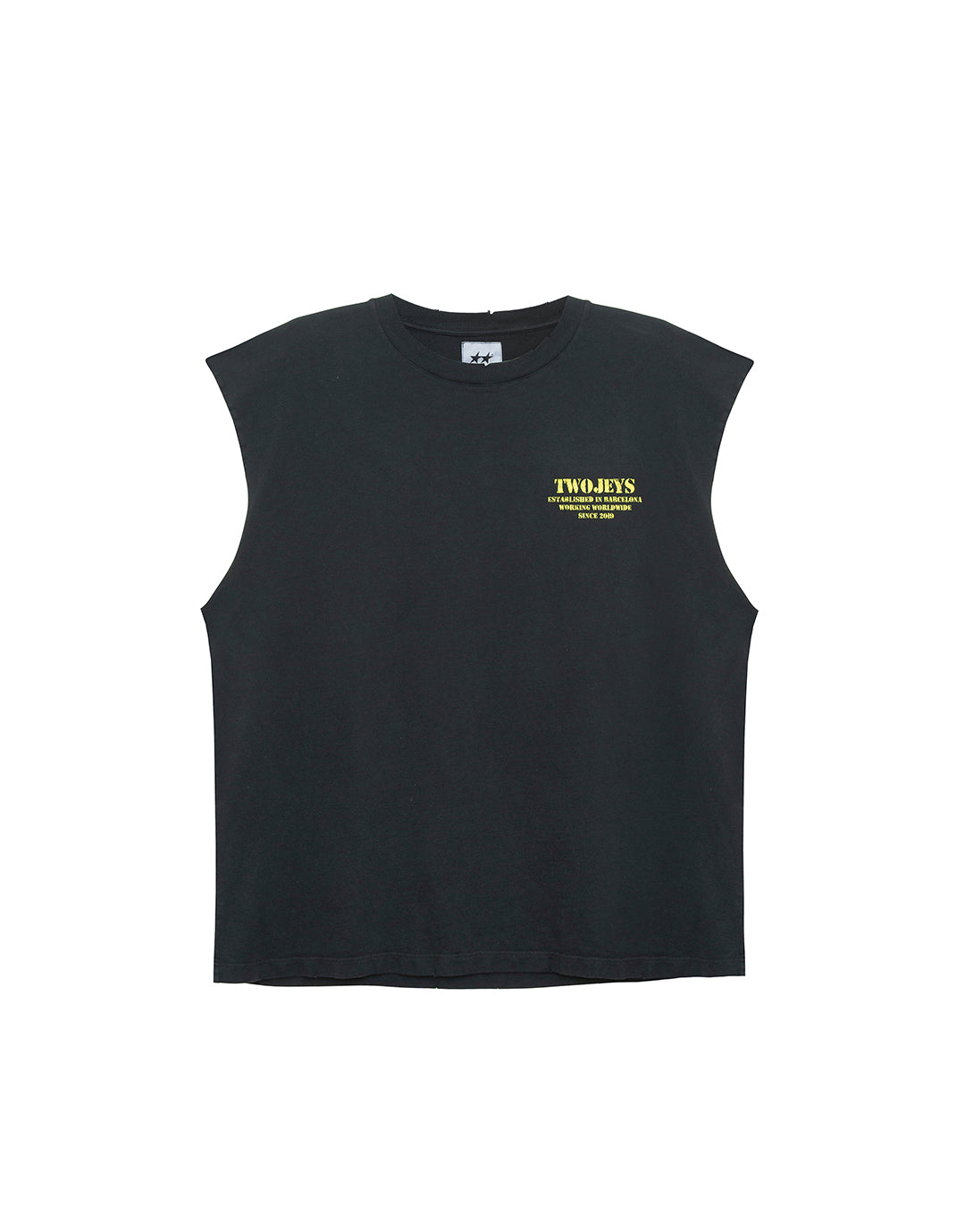 Heavyweight Silver Black Sleeveless