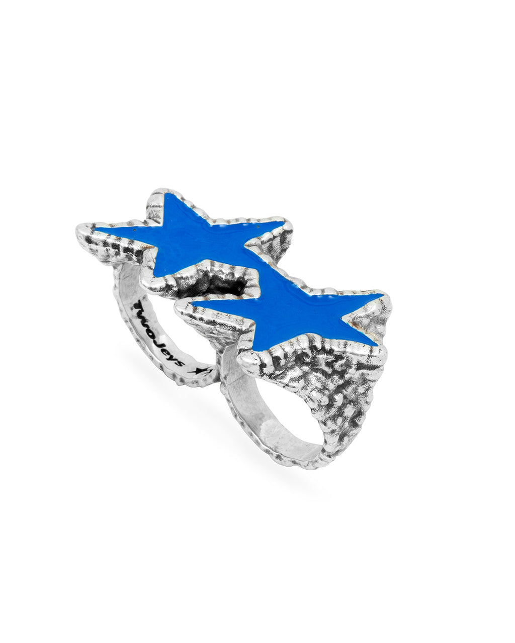 Blue Melted Stars Knuckle Ring
