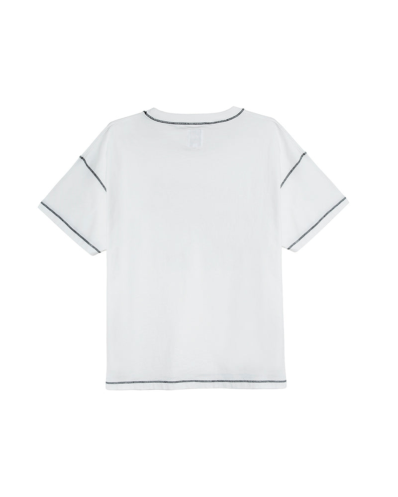 White Contrast Tee