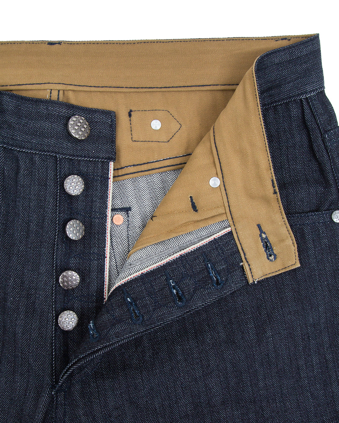 Straight Herringbone Denim Pants – detalle