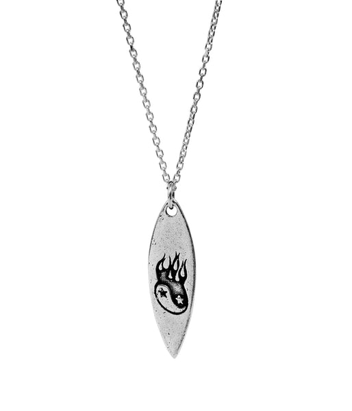 ★VINTAGE HOLLYWOOD★ Simple Surfing Board Necklace Surf Board Necklace / Silver 925 / Surf and Sup Lovers