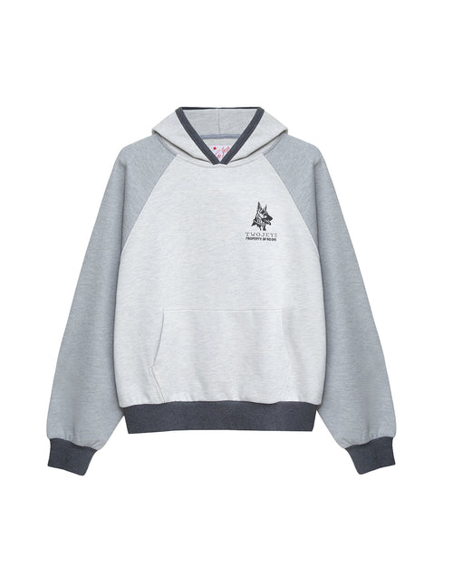 OPPS Dog Hoodie Grey Melange – front view