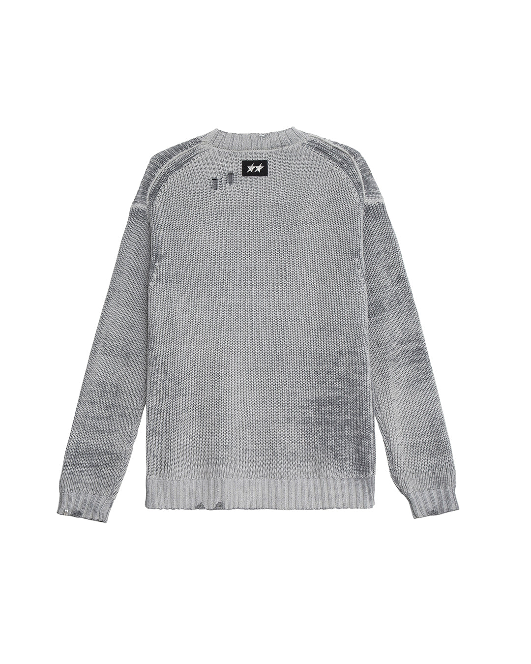 Distressed Icon Knit Sweater Grey