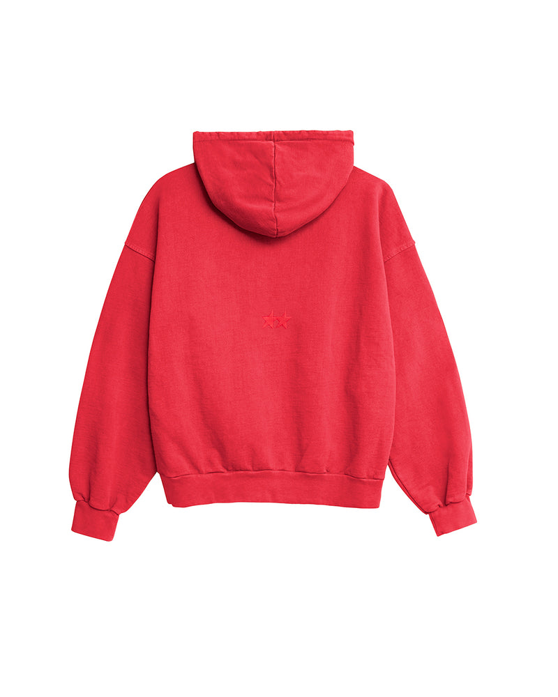 Sudadera Icon Washed Zipper Roja