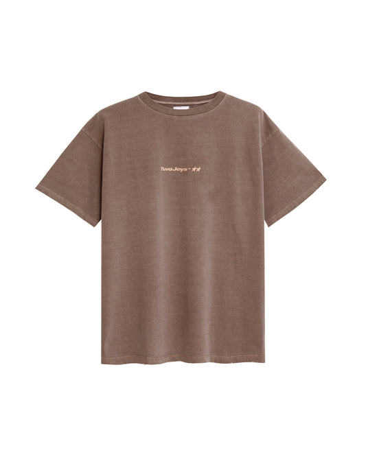 T-shirt marron doux délavé Icon