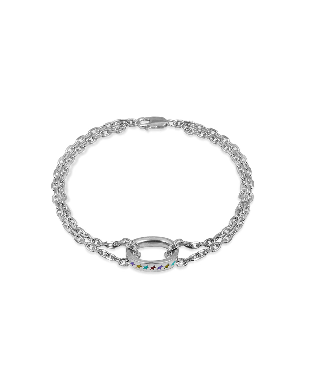 Enameled Multicolor Icon Link Bracelet M