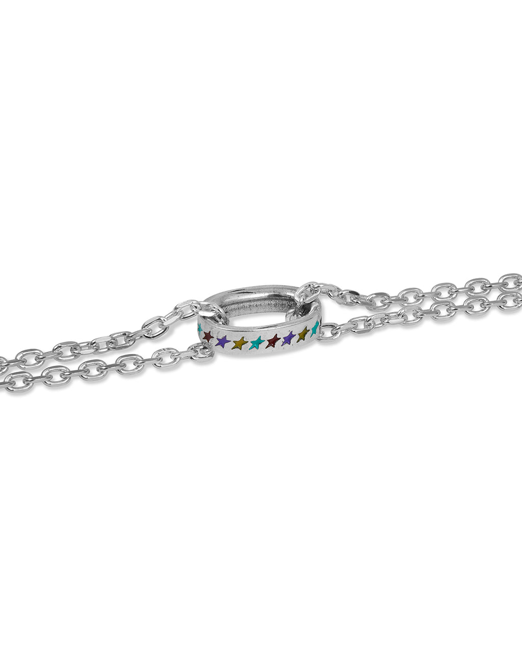 Enameled Multicolor Icon Link Bracelet M