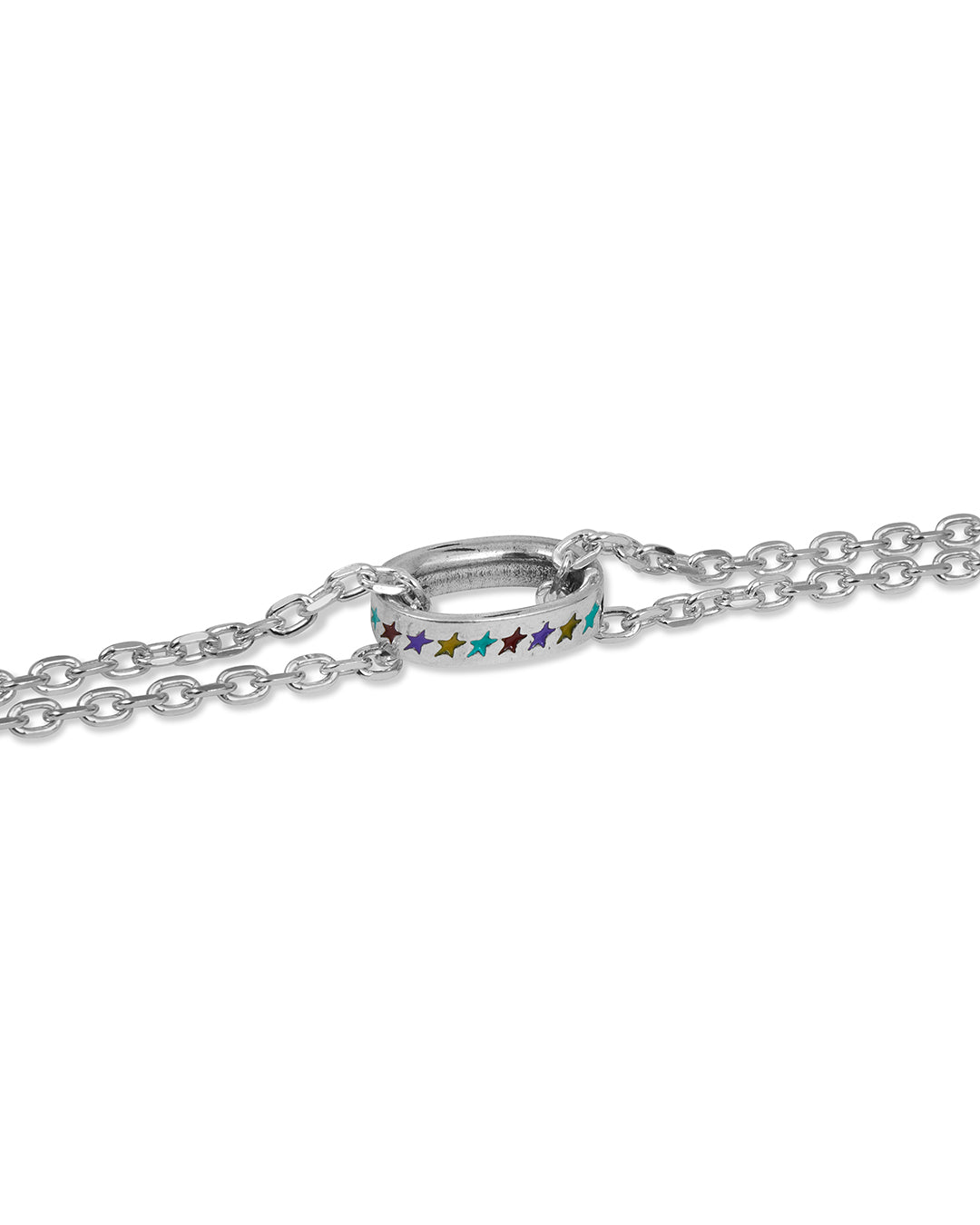 Enameled Multicolor Icon Link Bracelet M