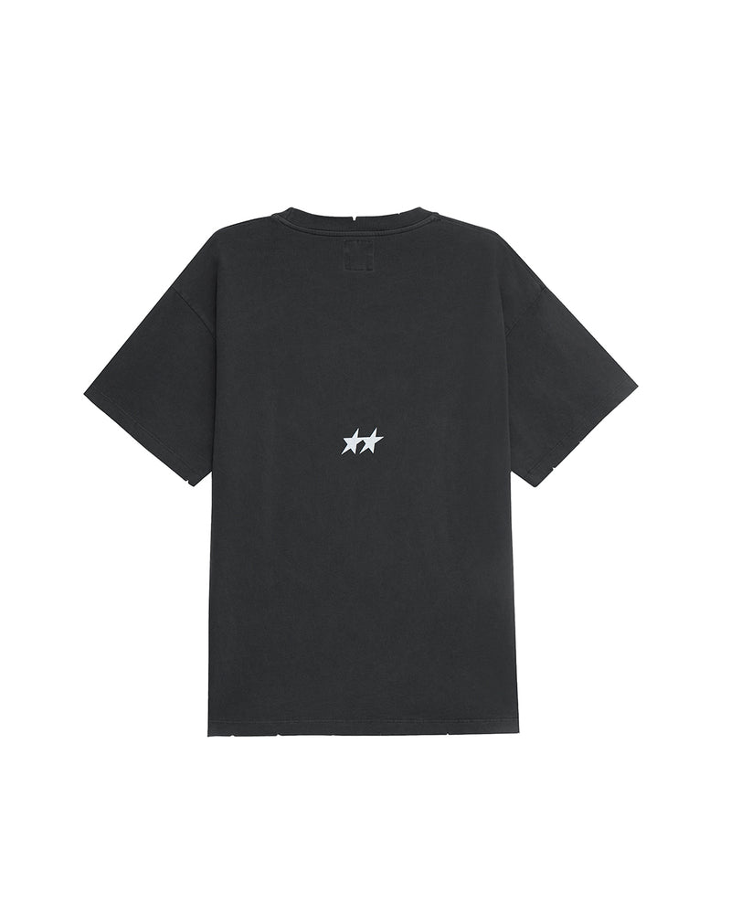 Stone Washed Black Varsity Tee