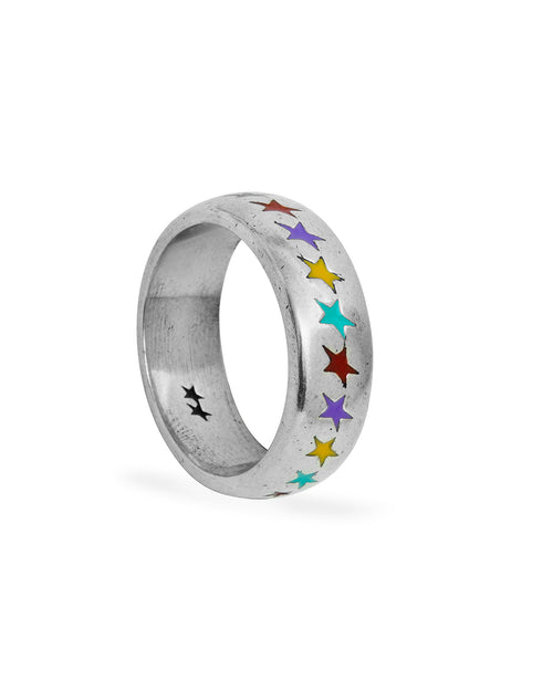 Enameled Multicolor Starline Ring M
