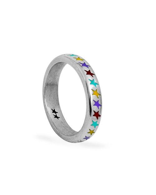 Enameled Multicolor Starline Ring S