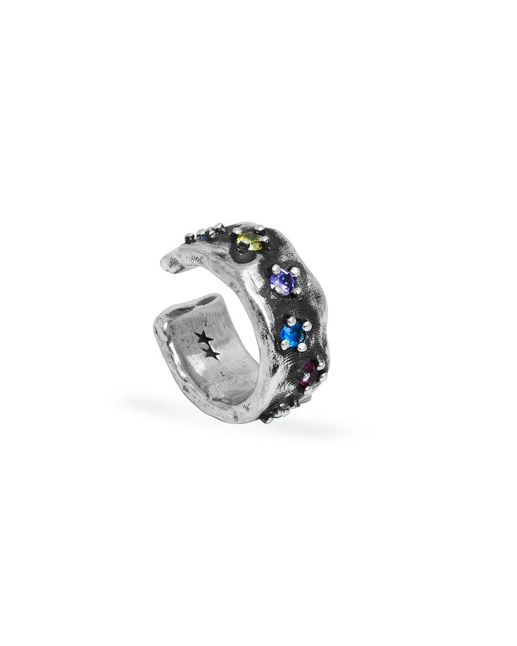 Multicolor Stone Earcuff