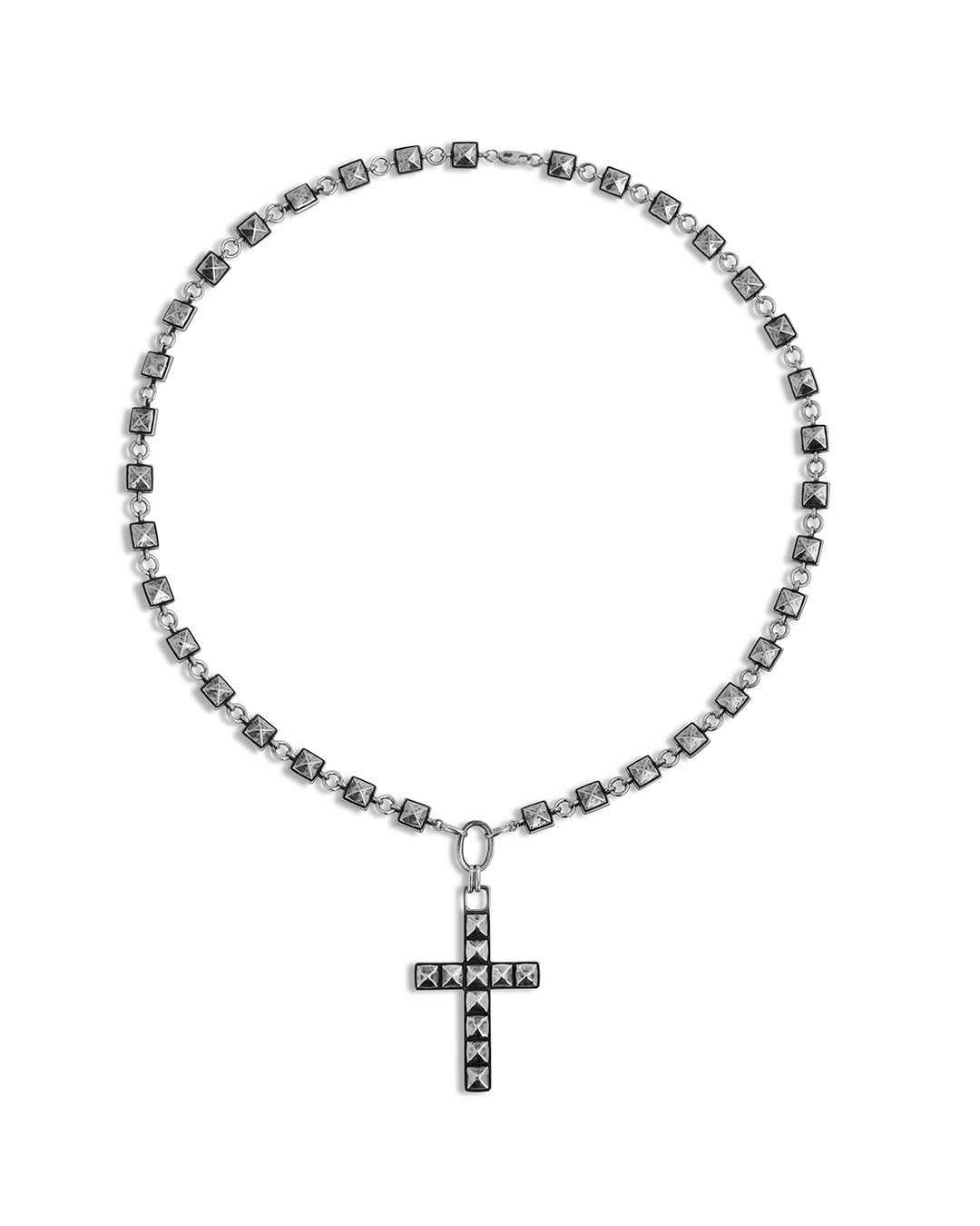 Heavy Studded Cross Necklace