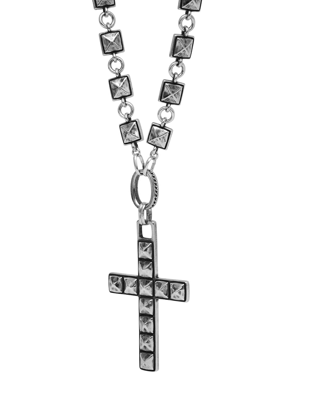 Heavy Studded Cross Necklace