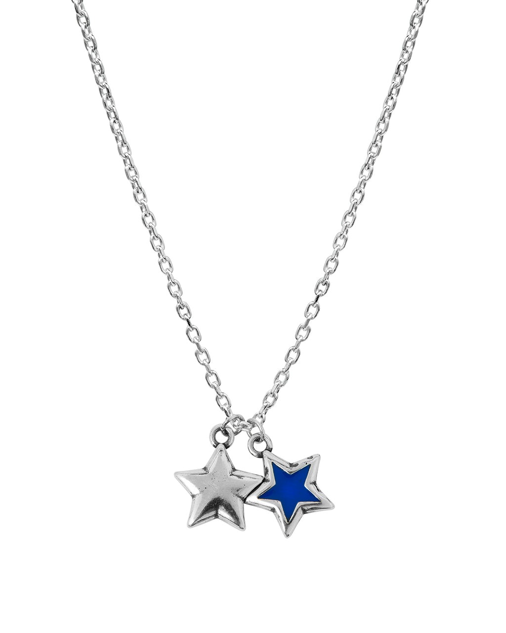 Two Stars Enameled Necklace