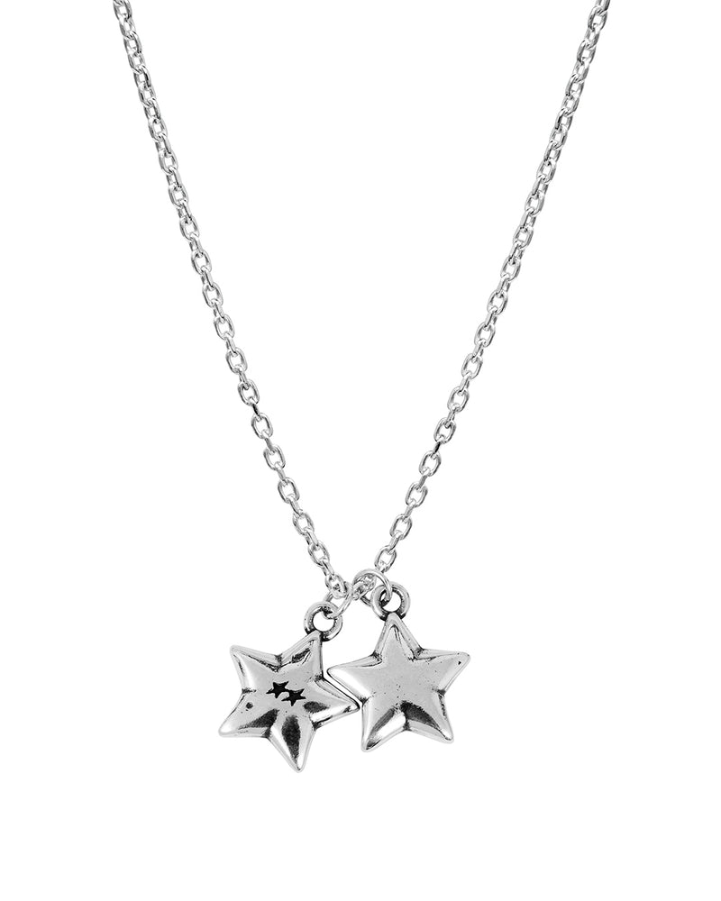 Two Stars Enameled Necklace