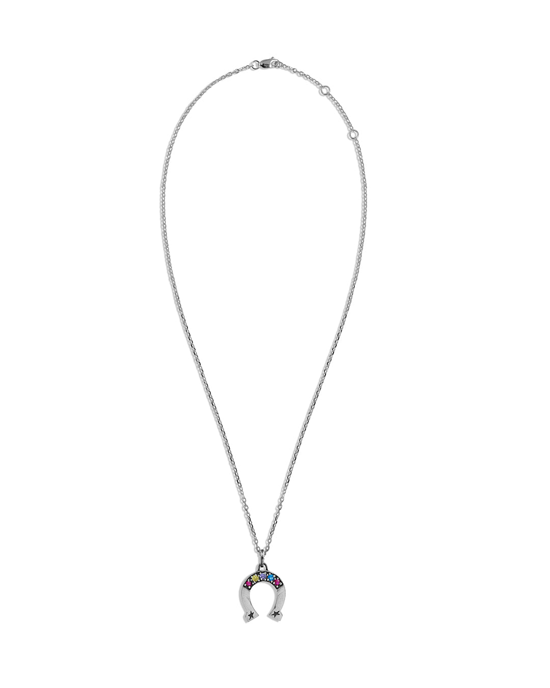 Multicolor Stone Horseshoe Necklace