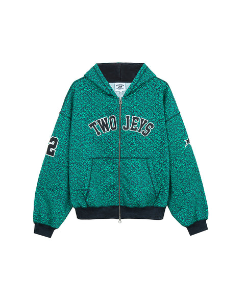 Vintage Varsity Zipper Green Cheetah – Twojeys