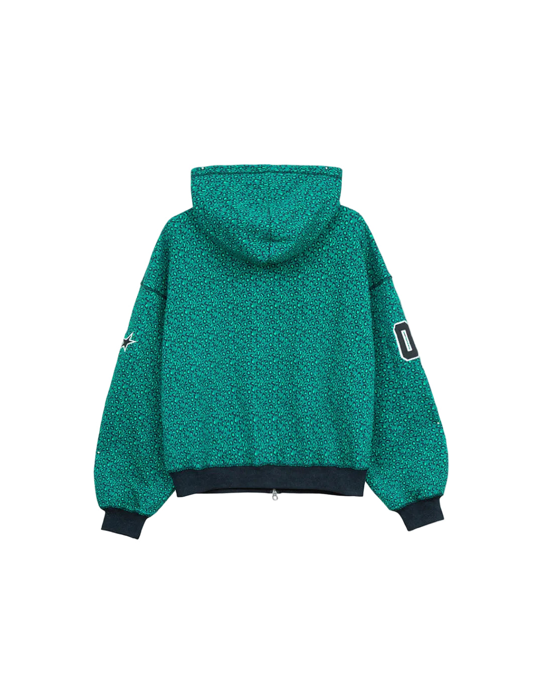 Vintage Varsity Zipper Green Cheetah