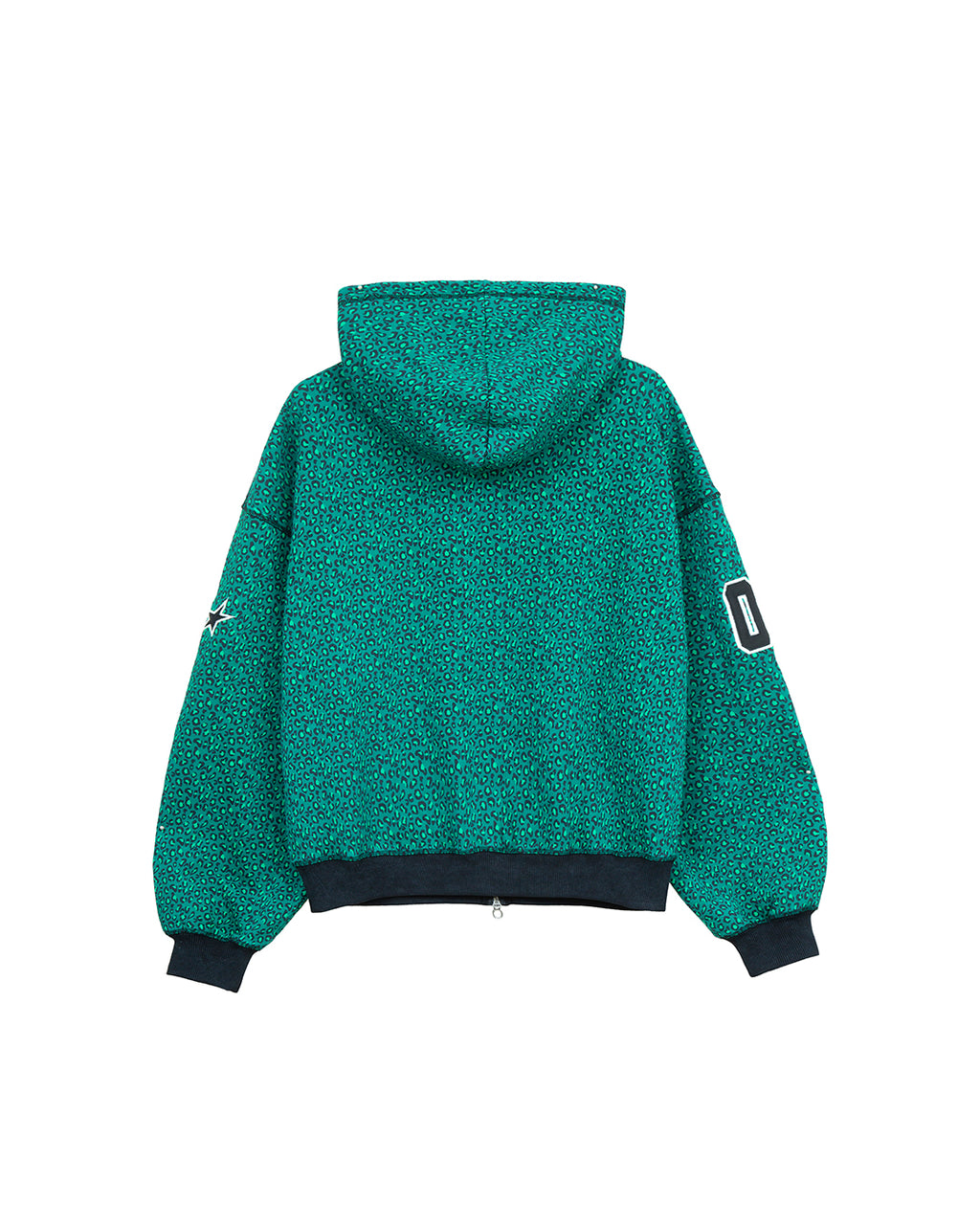 Vintage Varsity Zipper Green Cheetah